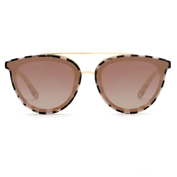 KREWE CLIO NYLON Mirrored Sunglasses Harlequin 18K Mirrored - Picture 1 of 9